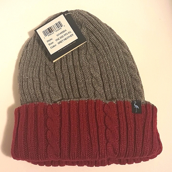 TAYLOR BYRD GREY HEATHER CABLE KNIT STYLE HAT - Picture 3 of 4